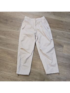 Babaton Light Cream Parachute Wide Leg Pants- Baddie